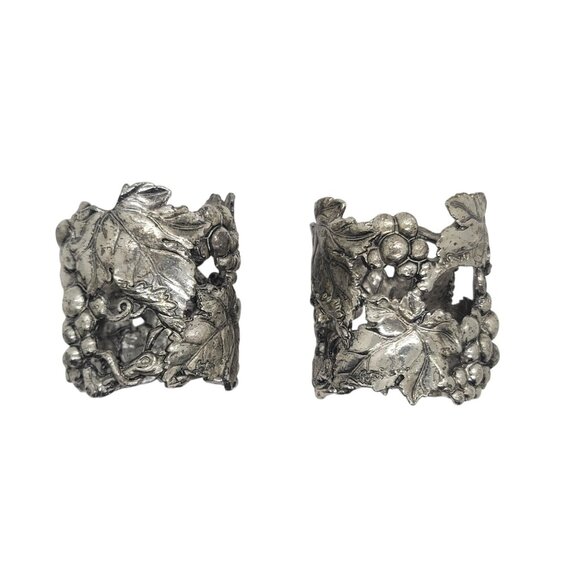 Arthur Court Vintage Silver tone Grapevine & Leaf Votive Holder Set Of 2 yr 2000 - Picture 4 of 9